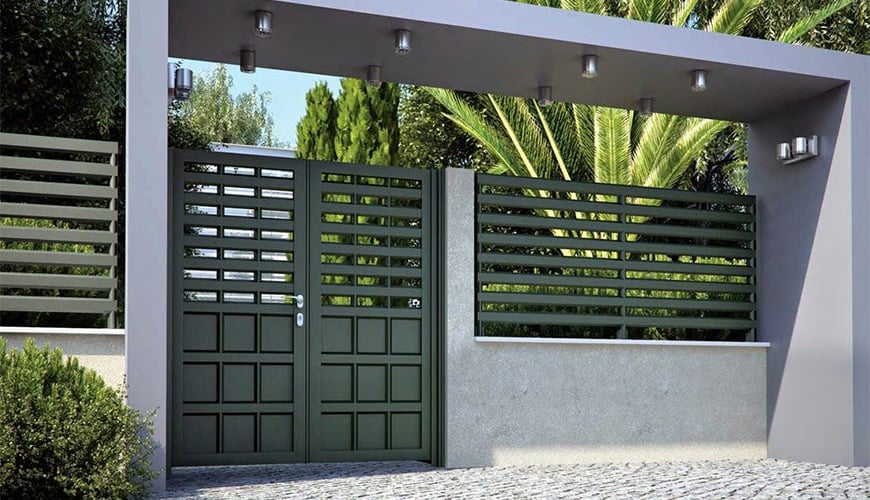 Распашные ворота в стиле Лофт под заказ